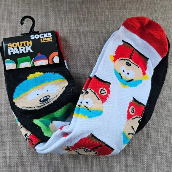 south park Other - South Park Socks Unisex Socks 2 Pairs Crew Length Socks Comedy Central NWT